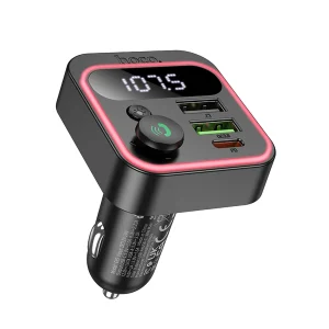 Transmisor FM Auto Hoco E85 Tiger PD20W+QC3.0 Negro