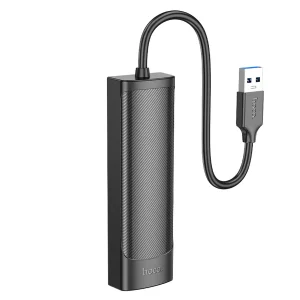 Hub Hoco HB42 Easy 4 en 1 USB a USB3.0+RJ45 Negro