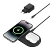 Base de carga 2 en 1 inalambrica plana Qi2 con USB-C Belkin negra