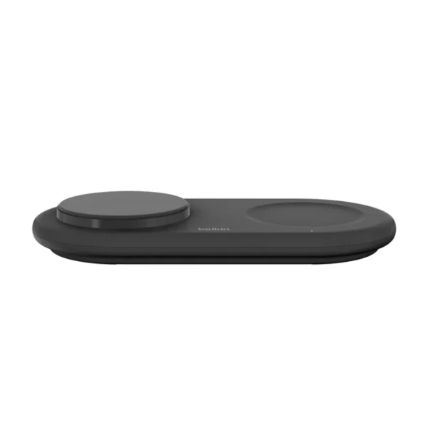 Base de carga 2 en 1 inalambrica plana Qi2 con USB-C Belkin negra
