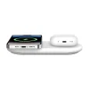 Base de carga 2 en 1 inalambrica plana Qi2 con USB-C Belkin blanca