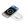 Base de carga 2 en 1 inalambrica plana Qi2 con USB-C Belkin blanca