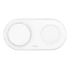 Base de carga 2 en 1 inalambrica plana Qi2 con USB-C Belkin blanca