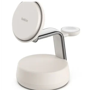 Base de carga 3 en 1 BoostCharge Qi2 15W Belkin Blanca
