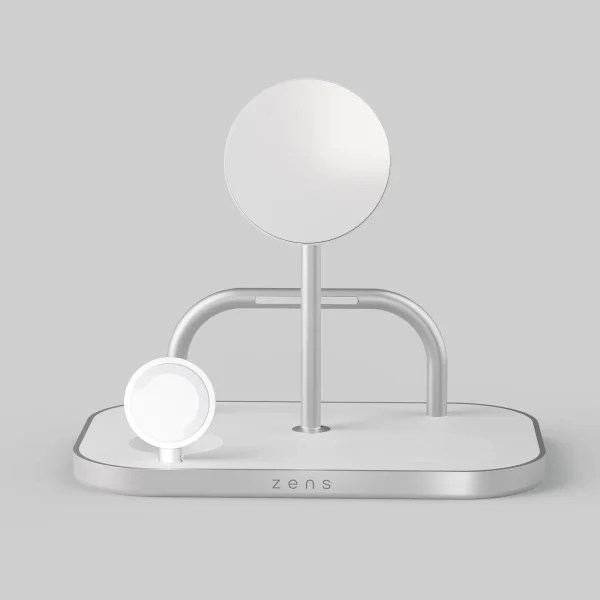 Base de carga 4 en 1 Wireless 60W USB-C Zens blanca