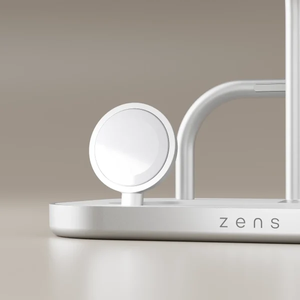 Base de carga 4 en 1 Wireless 60W USB-C Zens blanca