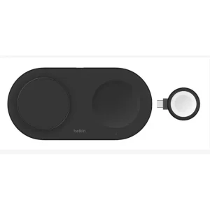 Base de carga 3 en 1 inalambrica plana Qi2 Belkin negra